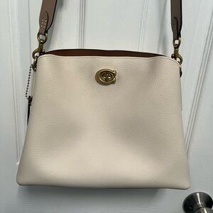 COACH Willow Crossbody Bag C2590 Chalk Colorblock Polished Pebble Leather